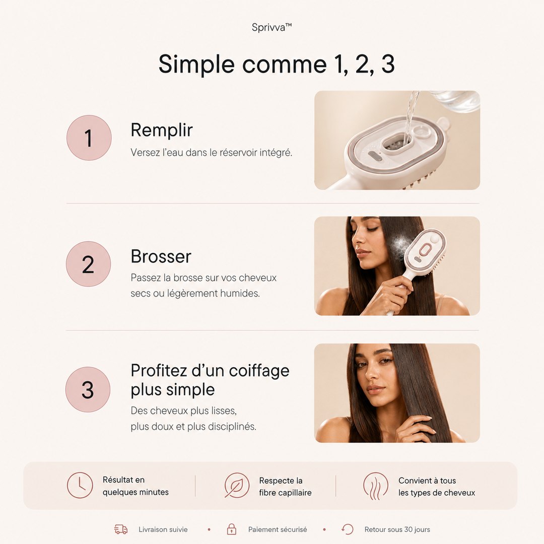 Sprivva™ | Brosse Coiffage Express 3-en-1