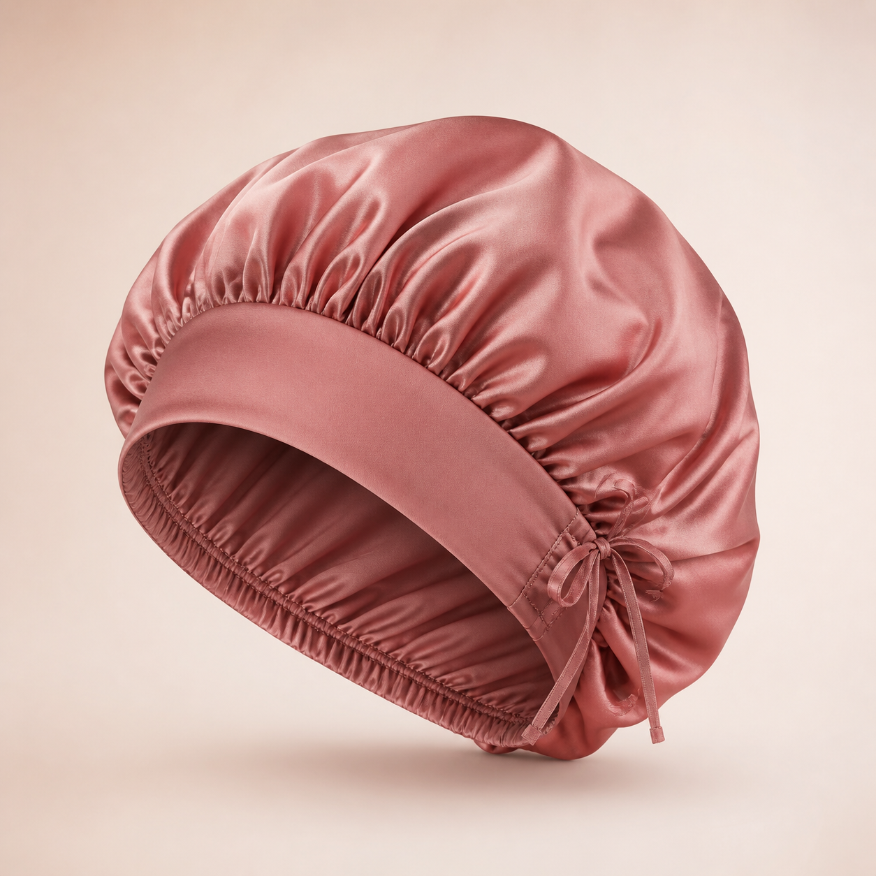 Bonnet en satin rose poudré Sprivva Nuit Douce