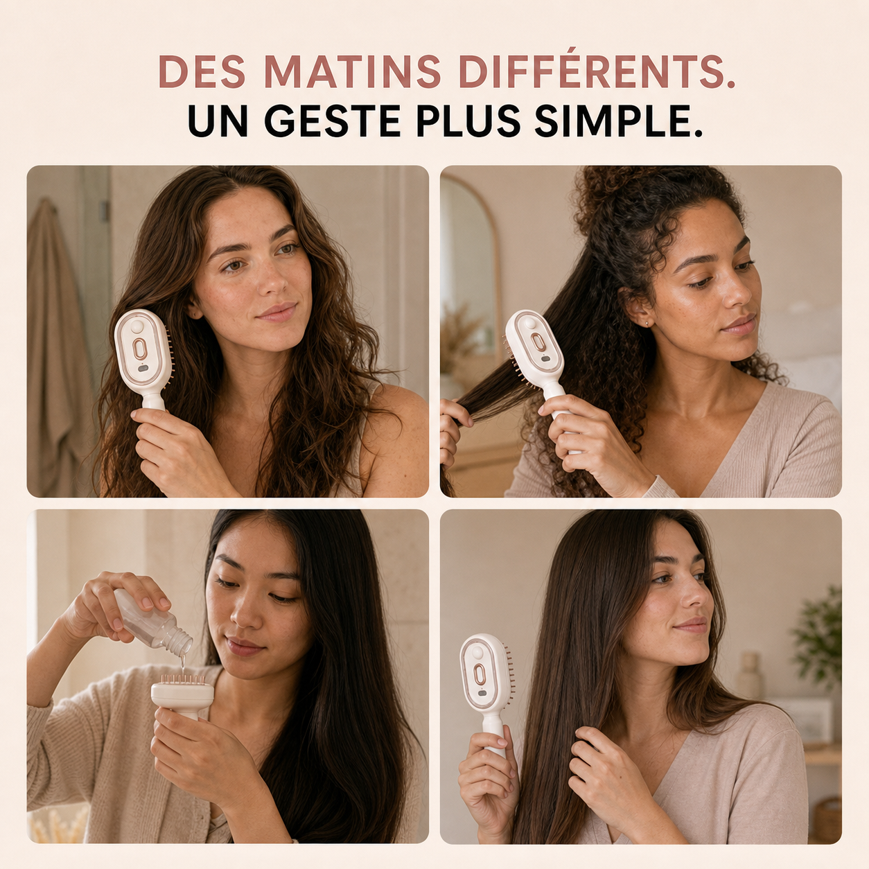 Quatre routines du matin avec la Brosse Brume Express